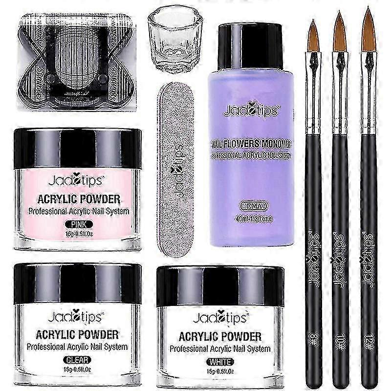 40ml Acryl Nagelfarben mit Pinsel - Nails Art Starter Geschenkset - Maniküre Tools
