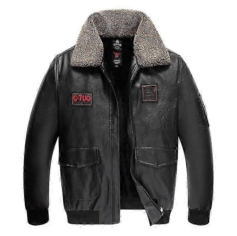 Men Bomber Jacket Leather Jacket Winter