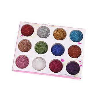 12 väriä kynsien glitteriä paljetteja DIY holografinen pigmentti pölykoriste glitterjauhe