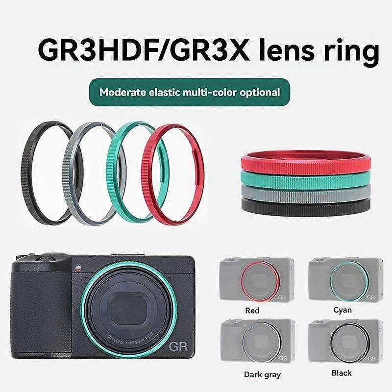 Camera Lens Ring for III GR3X/GR3 HDF Camera Aluminum Alloy Lens Decoration Ring Cap Red