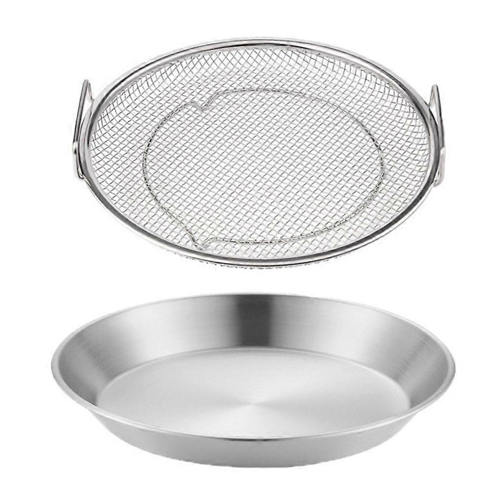 Kitchen Oil Filter Pan Stainless Steel Frying Oil Filter Pan Fine Mesh Filter Basket Frying Grill F