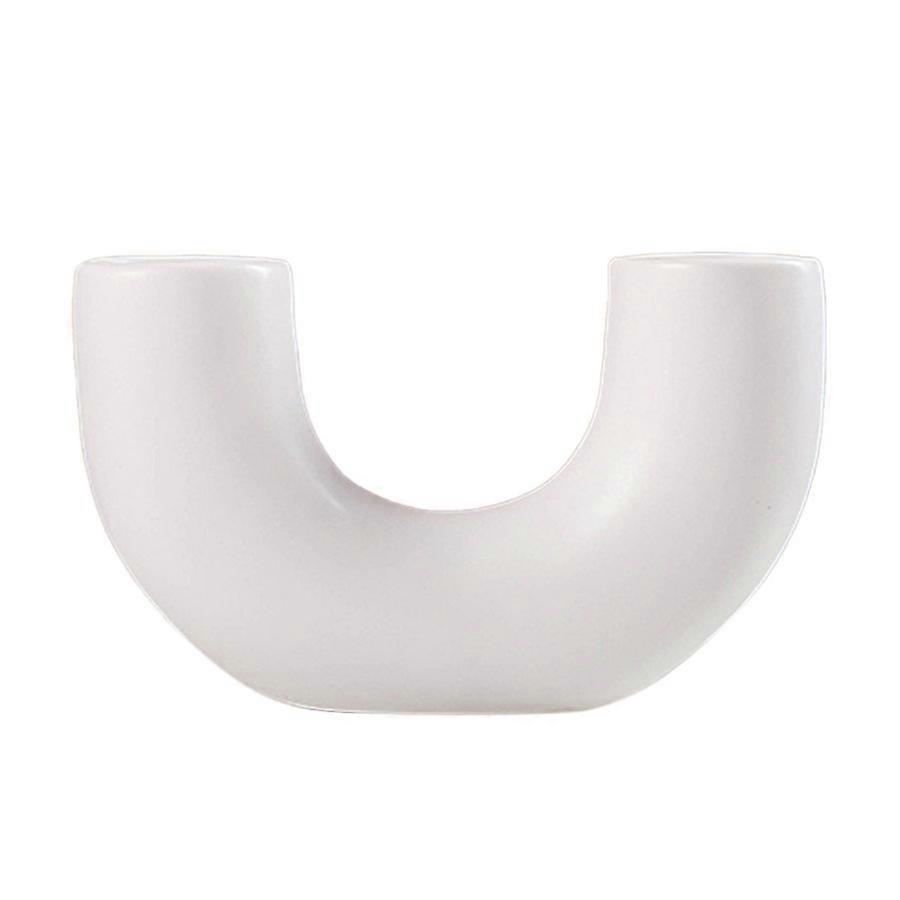 Handcrafted U-Shape Ceramic Vase for Chic Display