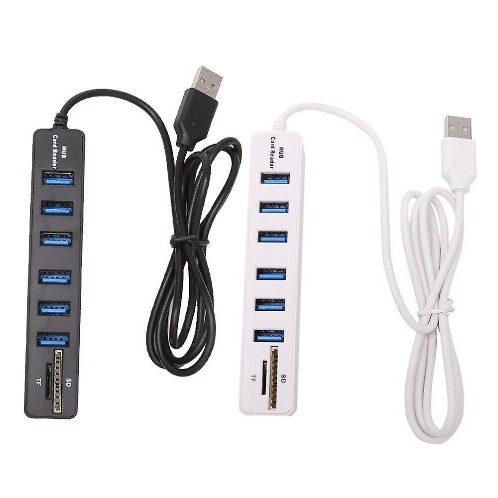 Usb 2.0 Hub 2 In 1 Card Reader Sd Tf Extender Hub Card Reader Adapter