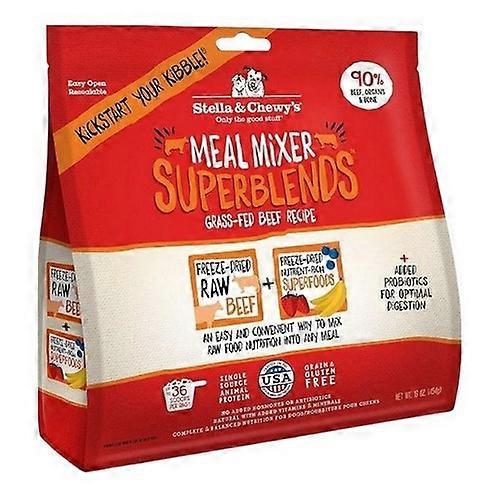 Stella & Chewy's Freeze Dried Raw Grass-Fed Beef Meal Mixers SuperBlends Dog Food Topper Protein Rich, 16 Oz