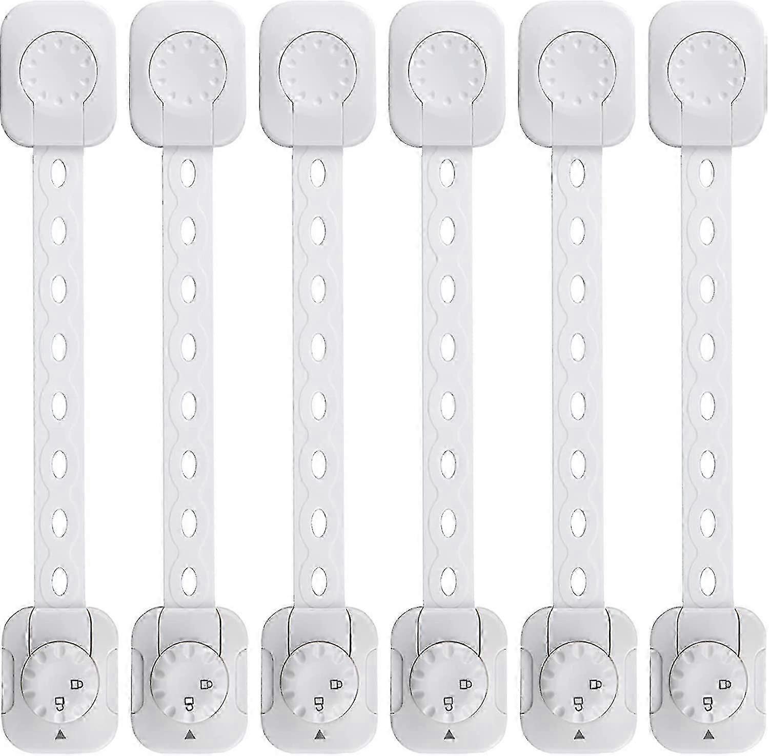 Baby Safety Lock(improved), Set Of 6 Child/baby Cupboard Locking Latches, For Drawer, Fridge(white, No Tool Required)