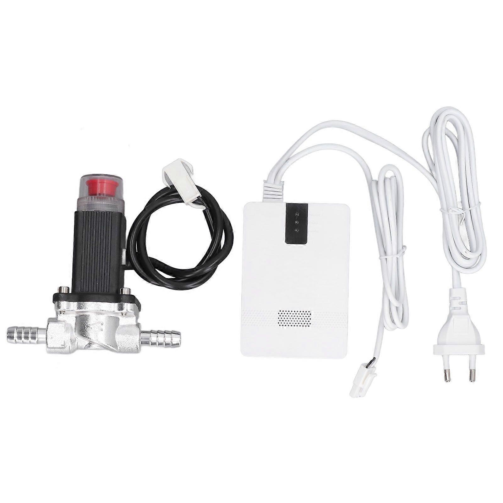 Gas Leakage Detector Audible Visual Alarm 12VDC Gas Detection Shut Off Valve Set AC 90240V
