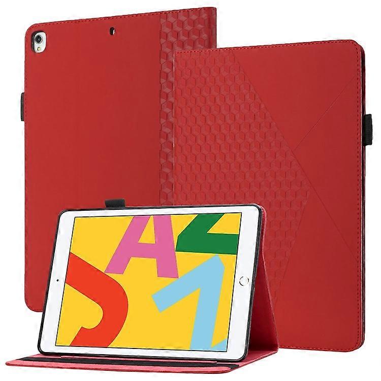 Card Slots Design Rhombus Pattern Skin-touch Feeling Stand Leather Tablet Protective Case Cover Compatible For iPad Pro 10.5-inch