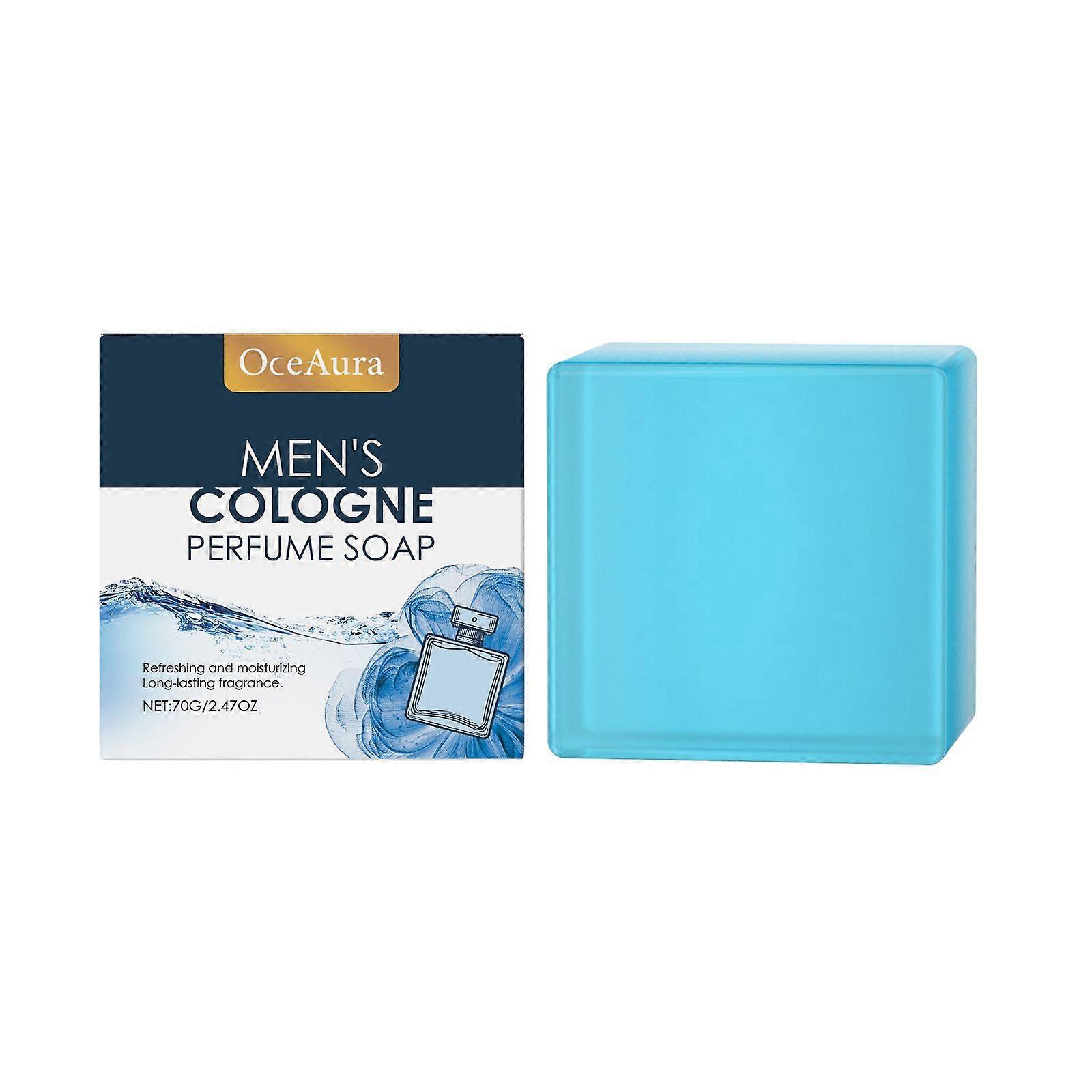 70g Men's Essence Cologne Soap, Men's Cologne Perfume Soap All Natural Exfoliating Bath Soap, Long Lasting Fragrance