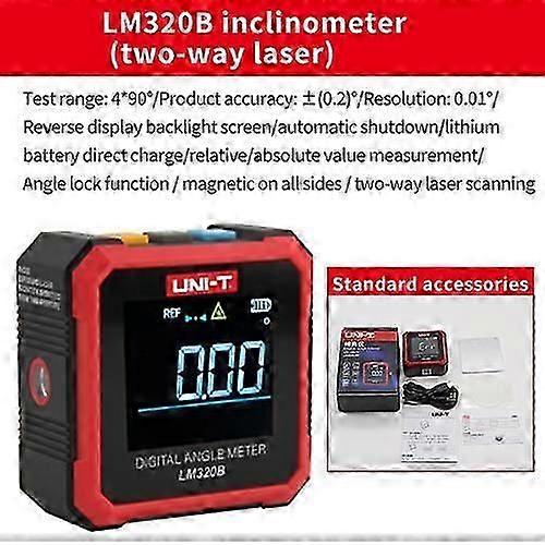 UNI-T LM320A LM320B Electronic Angle Meter Digital Protractor Magnetic Inclinometer Angle Tester Bevel Box Backlight