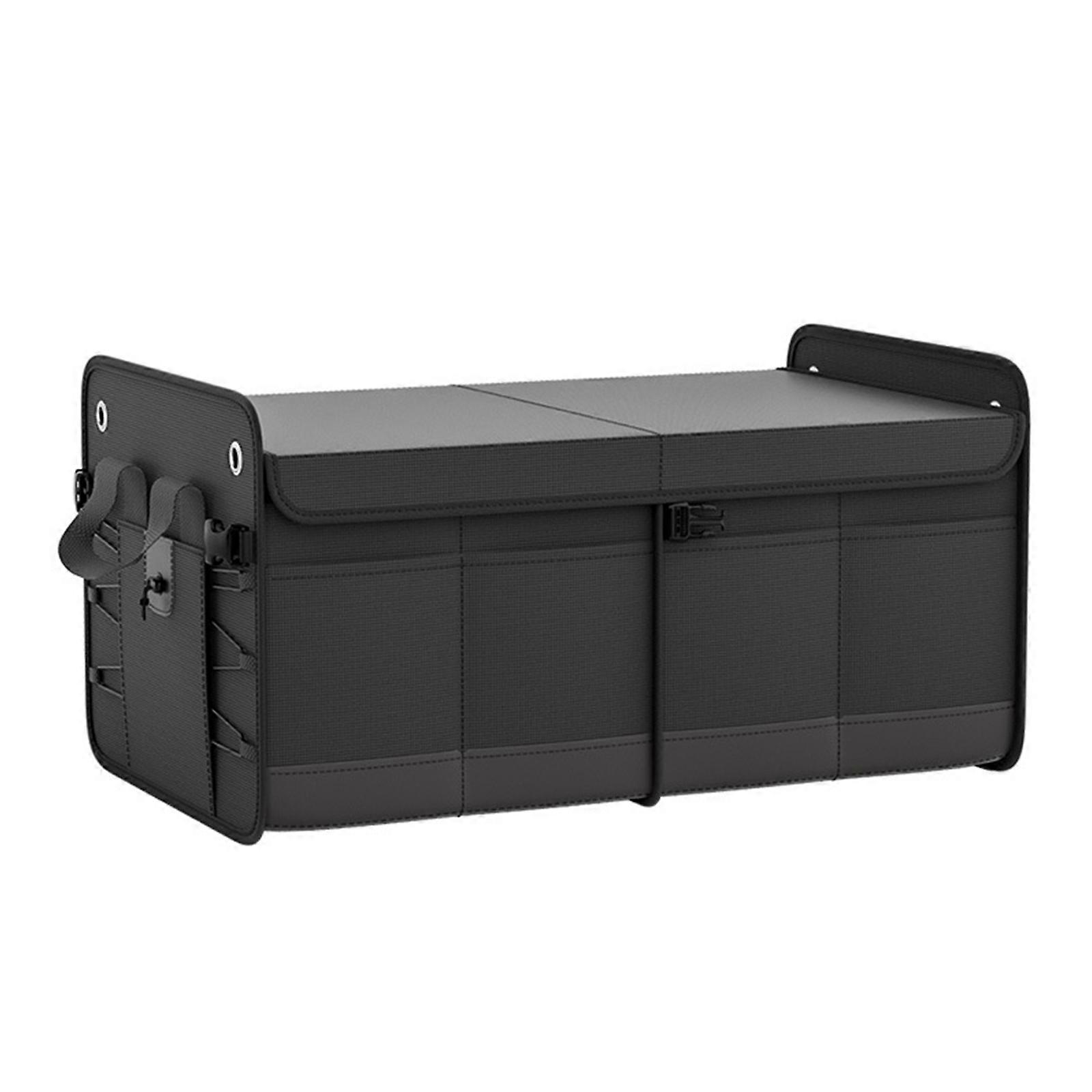 Car Storage Box SUV Cargo Storage Container Storage Tool with Mesh Pocket Car Trunk Organizer Collapsible Auto Accessory