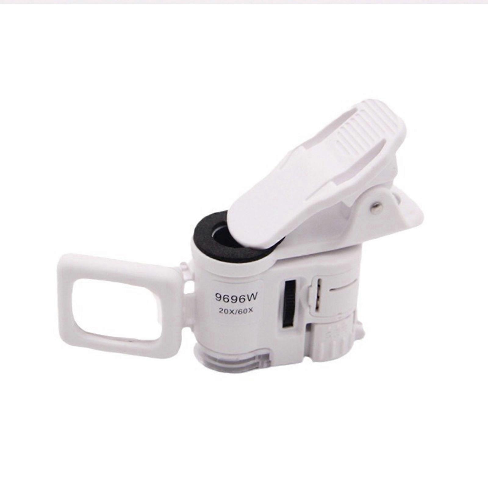 Cellphone Clip Microscope, LED UV Light Magnifying Glass Adjustable Focusing Mini Mobile Phone Microscope