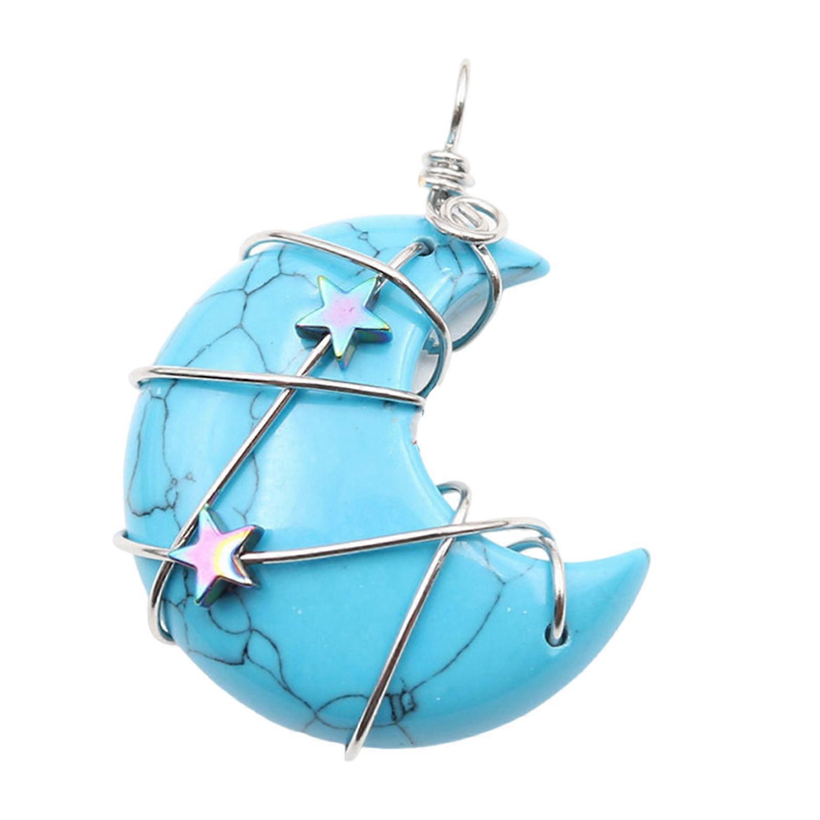 Croissant Unique Lune Et Étoile Pendentif Élégant Wrap Lune Étoile Pendentif Pendentif Pierres Naturelles Unique Pour Bijoux