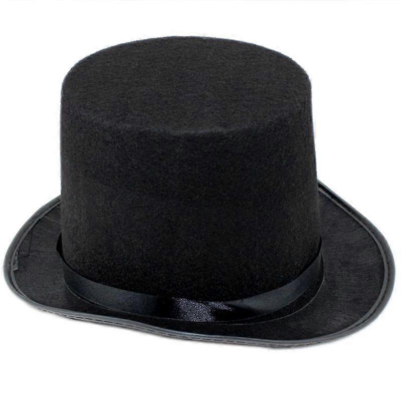 Bristol Novelty Unisex Wool Effect Top Hat Black