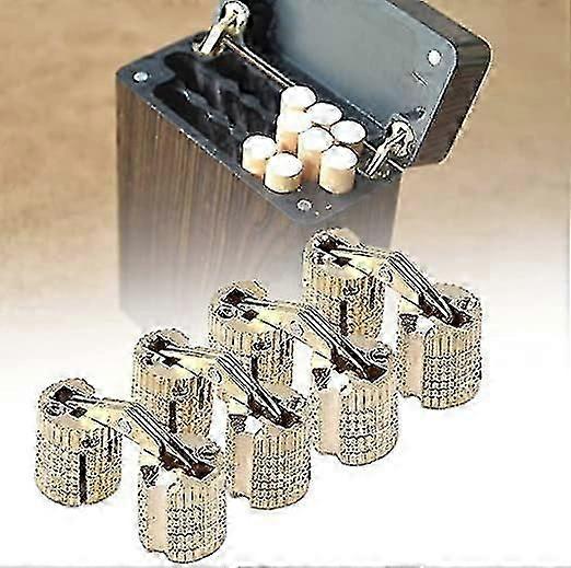 4 قطع 16mm الأثاث المخفي المفصلي النحاس المفصلي المخفي ، برميل على شكل المفصلي