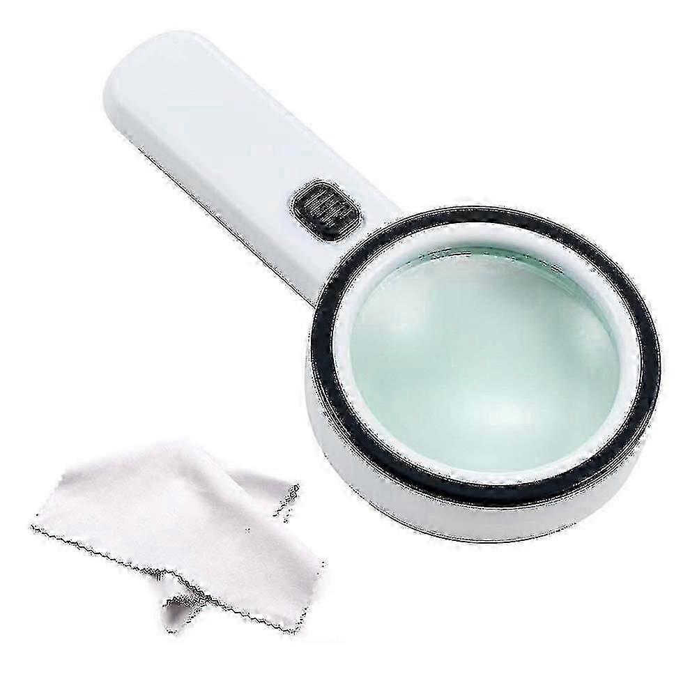 30x High Handheld Powerful Magnifier With 12 Led Lights, Best Giant Illuminated Magnifier For Reading, Examination, Exploration, Hobby And Current