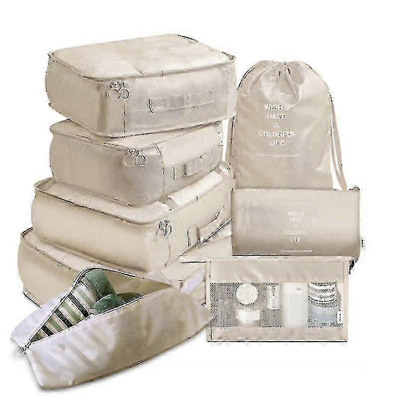 8 Adet Seyahat Düzenleyici Saklama Çantası Giysi Ayakkabı Düzenleme Çantası Su Geçirmez Taşınabilir Bagaj Bavul Paketleme Çantası