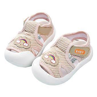 Säugling First-Walker Schuhe Kleinkind rutschfeste Mesh Sandale Sommer Schuhe Gummisohle Babyschuhe Prewalker Schuhe für Kinder 1-3T beige