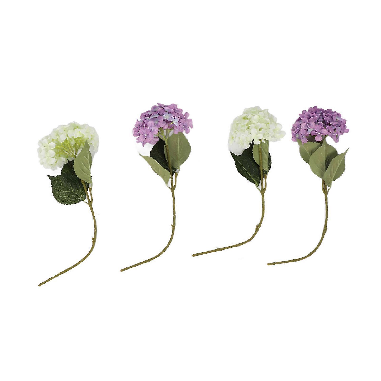 4PCS Artificial Hydrangea Flowers Simulation 3D Printing Decorative Hydrangea Branches for Home Wedding