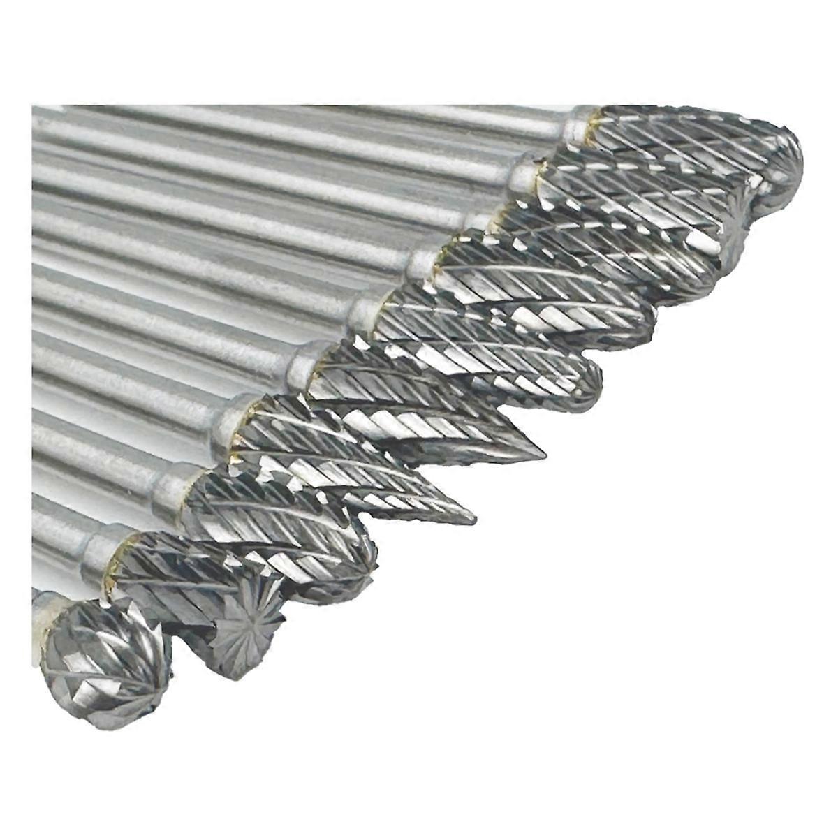 10Pcs Carbide Burr Bits Set Compatible with 1/8Inch, Rotary Tool Bits