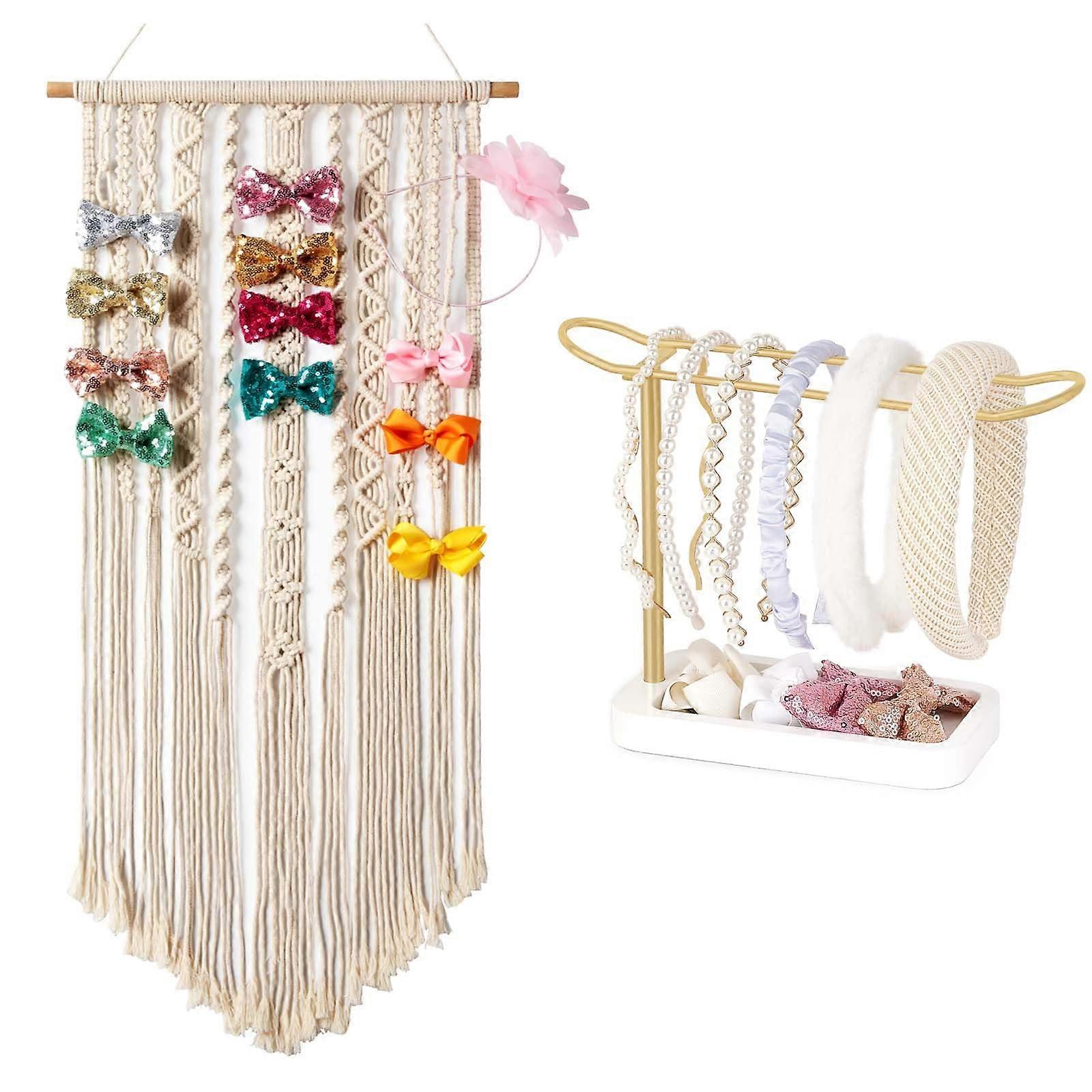 Boho Headband Organizer For Hair Accessories Storage Hanger Wall Mounted Bohemian Style