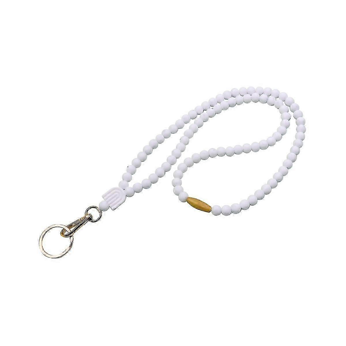 Work Permit Bag Lanyard Anti-Lost Long Silicone Beaded Identity Card and Key Mobile Phone Lanyard L