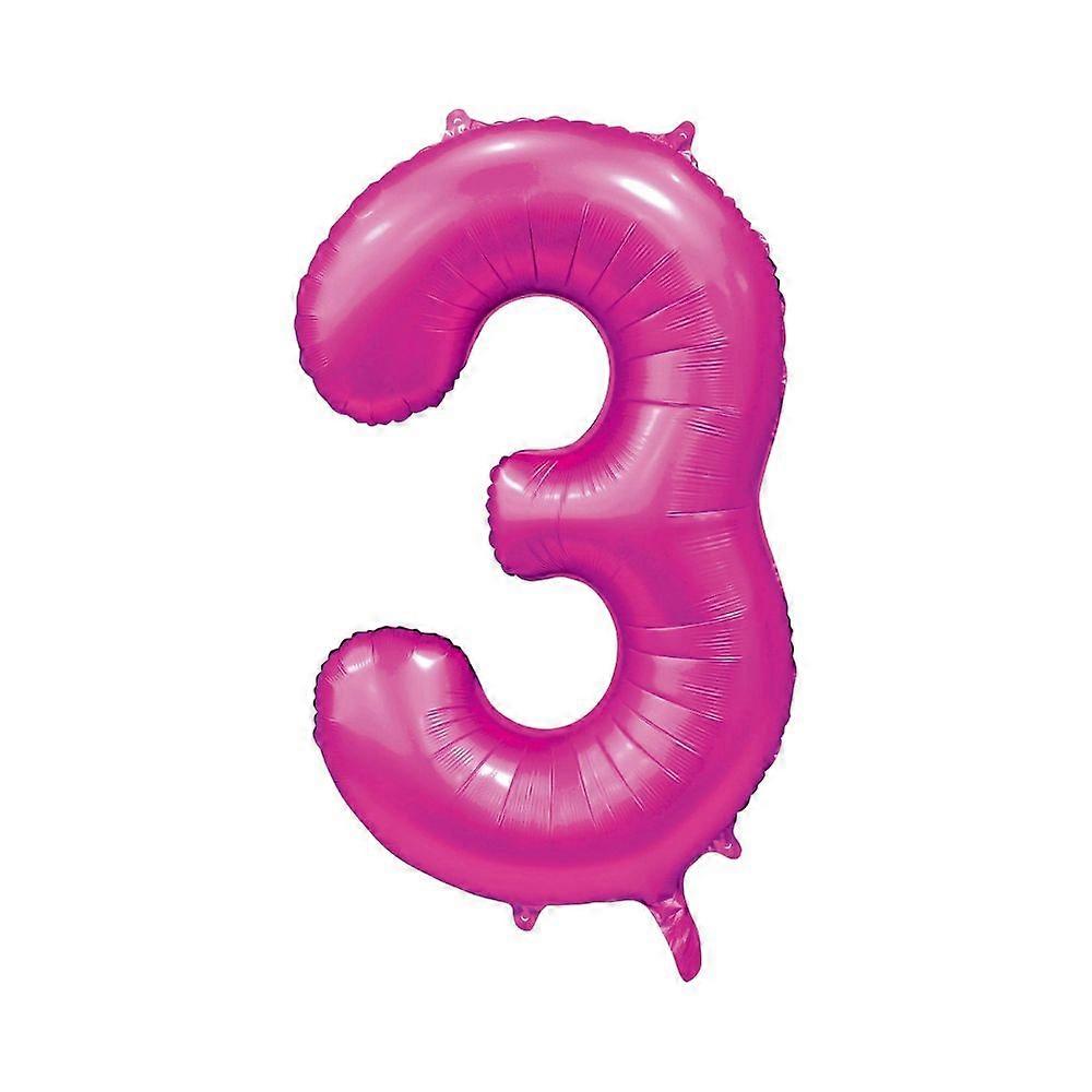 Ilmapallo numero 3 Vaaleanpunainen 86 cm