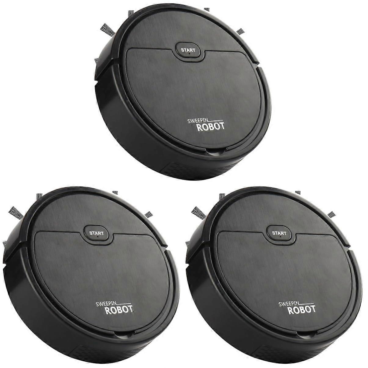3 pcs Robotic Vacuum Automatic Vacuum Cleaner Small Round Shape Double Brush for Sweeper Vacuum Mopping