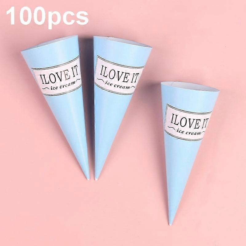 100pcs Einweg Eiscreme Papierhalter Sweet Crispy Tip Bottom Papier