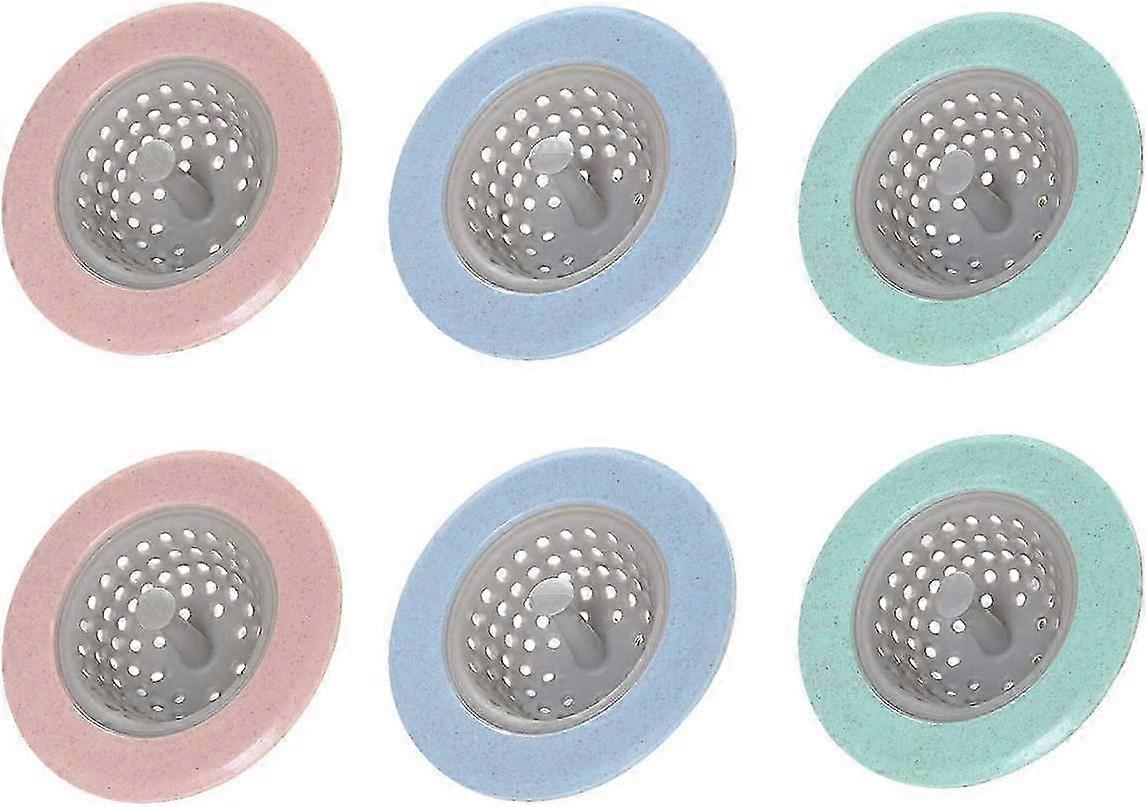 6-Piece Silicone Drain Strainer Baskets with Drain Stoppers for Efficient Drainage