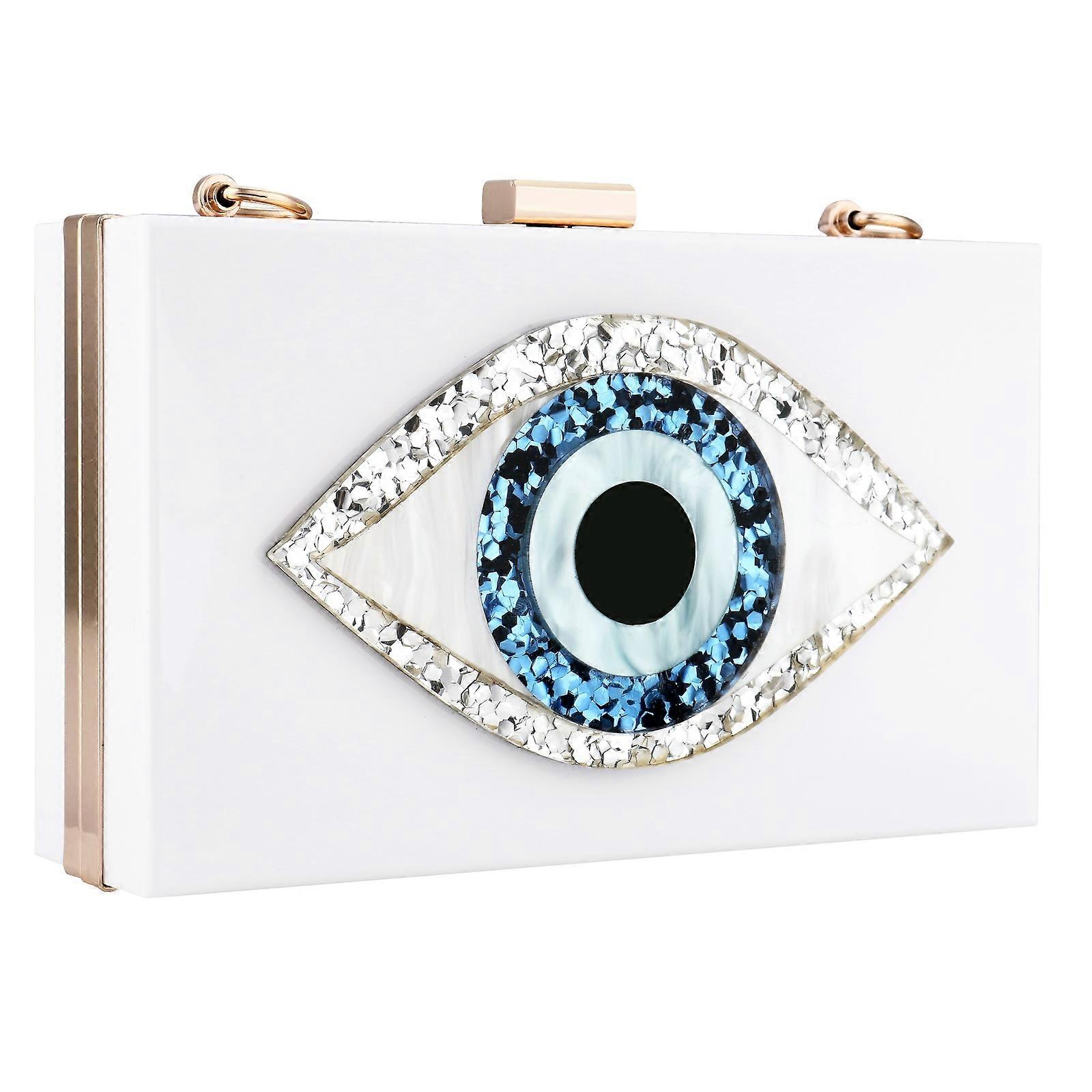 الصيف النساء الفتيات الاكريليك حقيبة مخلب نمط العيون للشاطئ