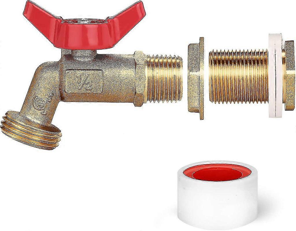 雨樽スピゴットキット真鍮レインバレルクォーターターンボールバルブスピゴット(バルクヘッドフィッティング付き)