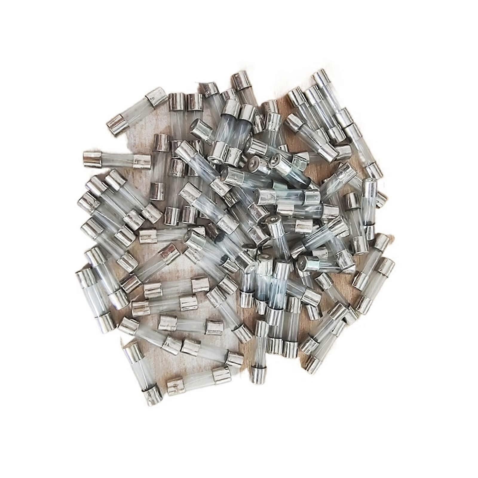 5x20mm Quick Blow Glass Tube Fuse Set, 100Pcs Assorted Fast-Blow Fuses, 2A Rating, No Box Included