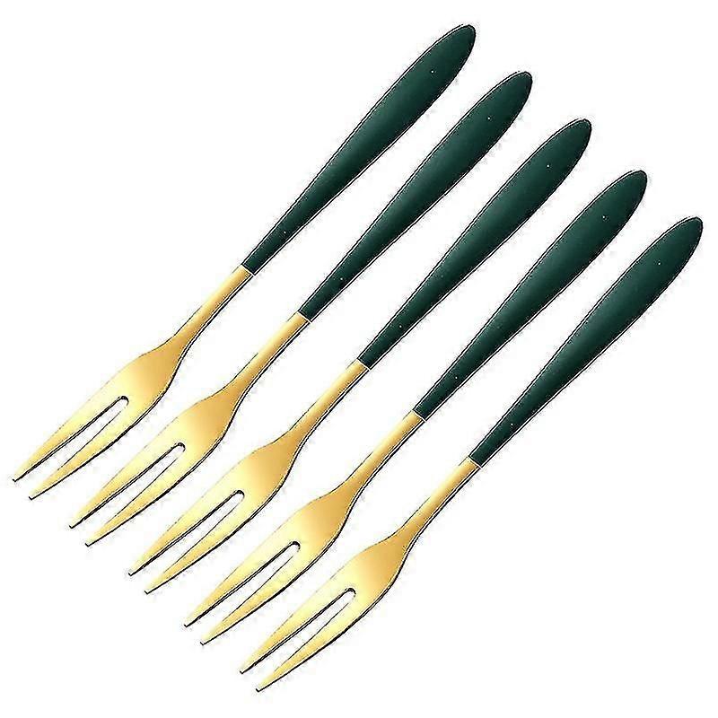Fruit Fork Hold Set Less Steel Cake Fork Cheese Fork Dessert Fork Cake5pcs-
