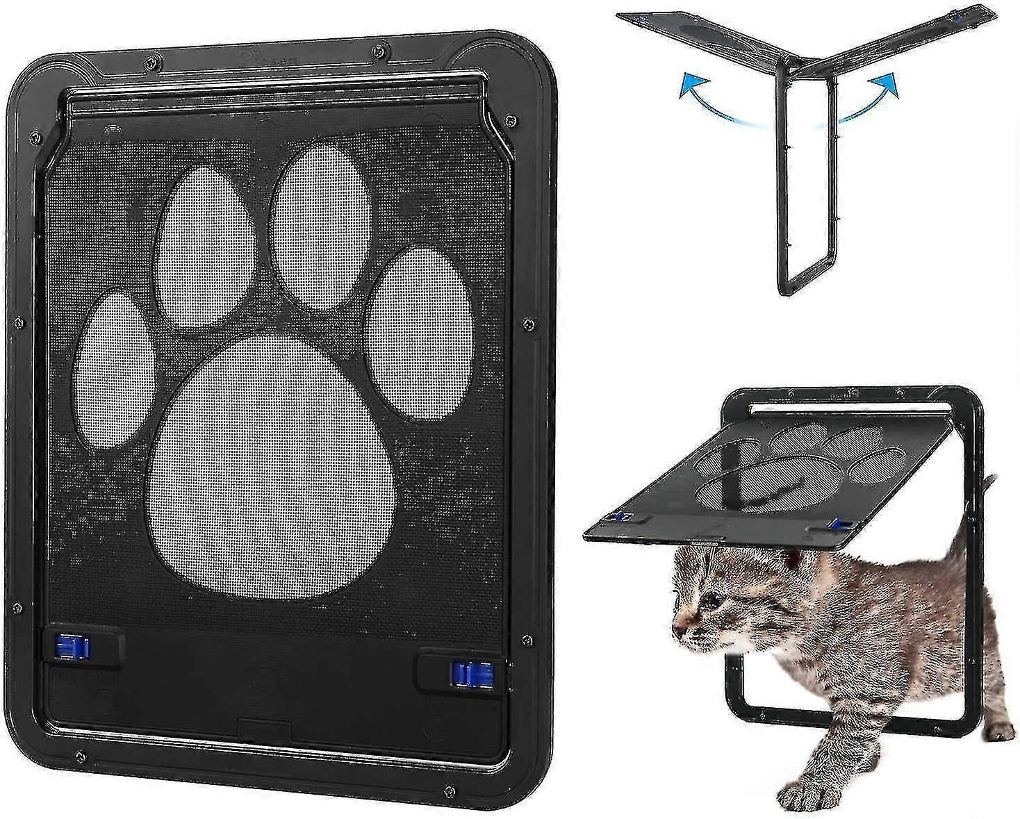 Automatic Magnetic Cat Door With Tunnel Lock For Kitten Small Dog Garage Indoor Garden
