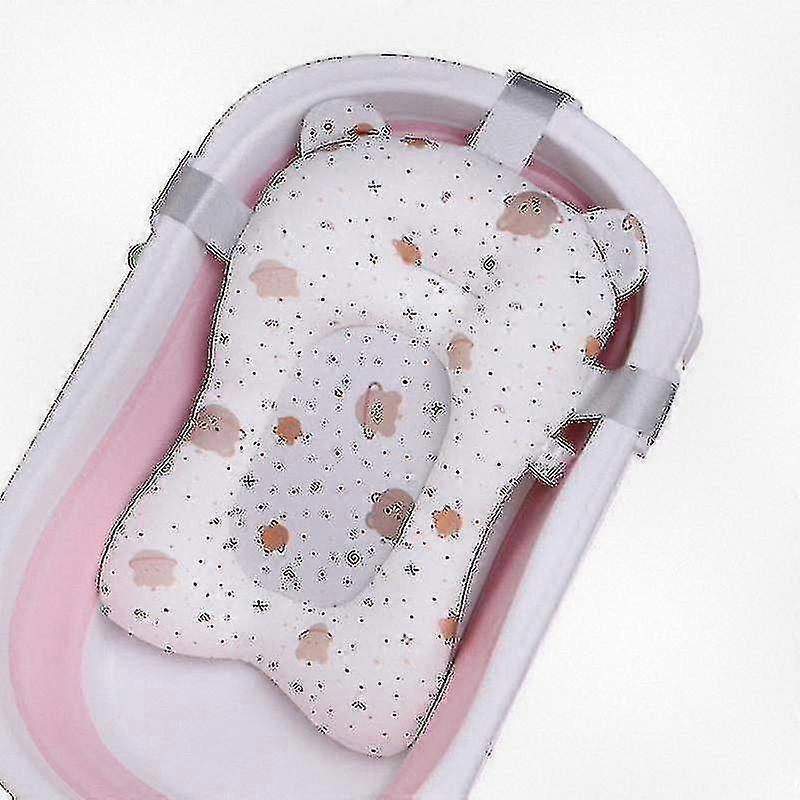 Non-slip Baby Bath Seat with Soft Pink Mat for Safe and Comfortable Tub Time