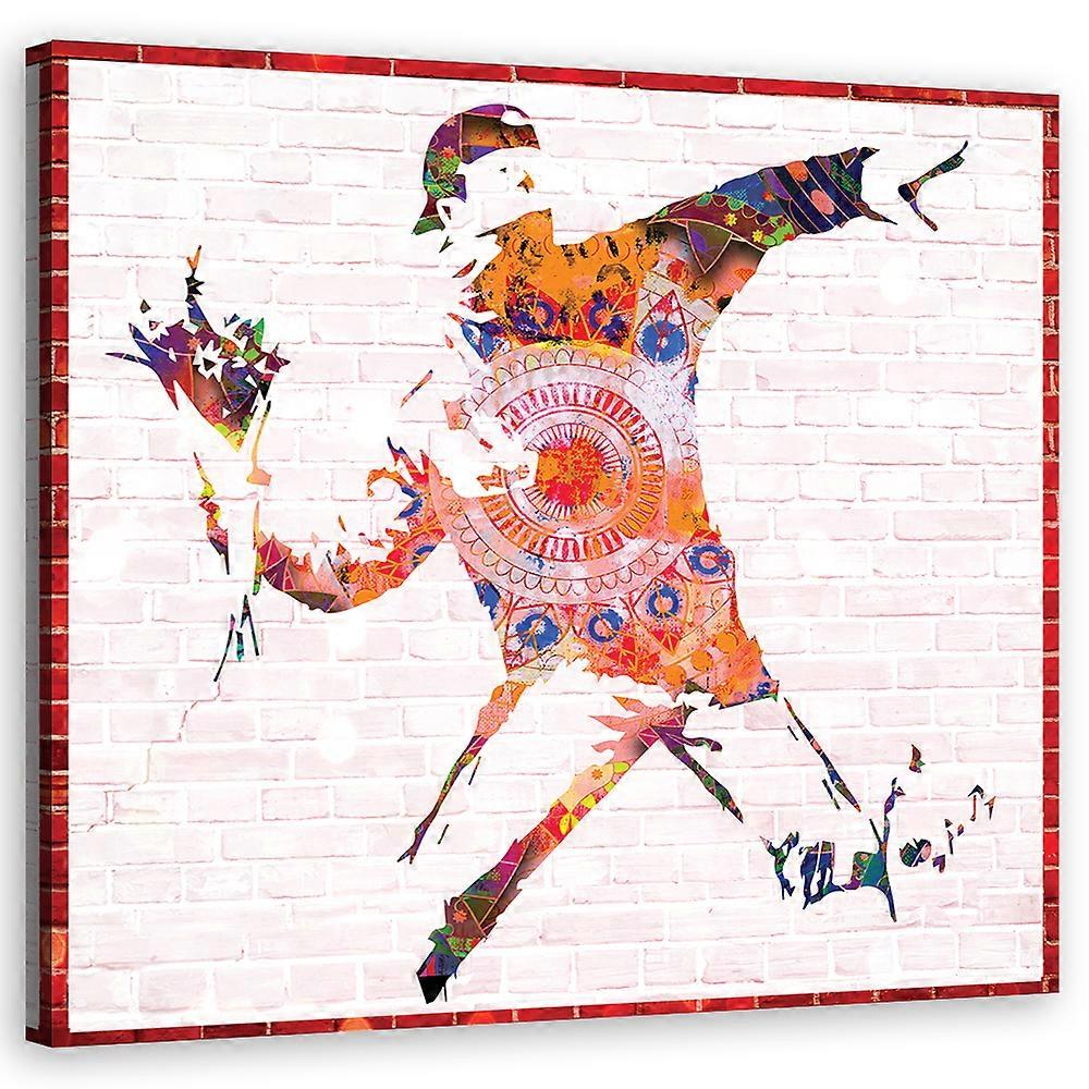 Lienzo Banksy Flower Thrower - 50x50