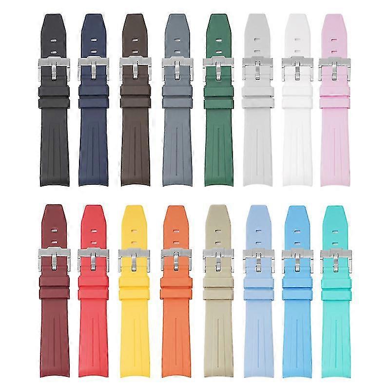 Omega and Swatch 20mm Watch Straps with TPU Arc Band in Silver Buckle