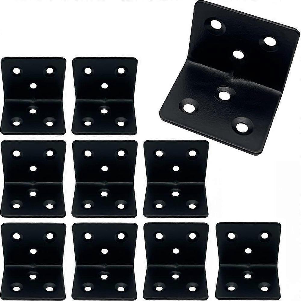 L Shape Heavy Duty Metal Corner Brace Shelf Supporter, Easy To Install Wide Applications Brackets For Wood Furniture, Black Stainless Steel Shelf