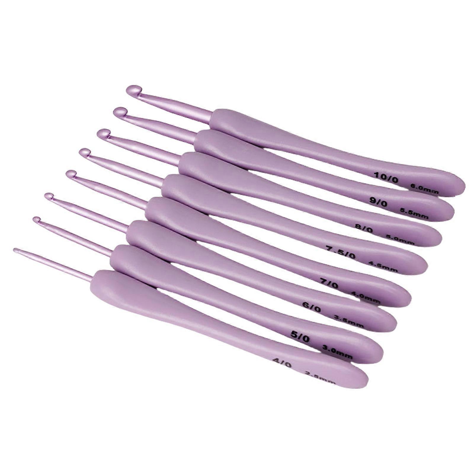 8 pezzi / set Set di uncinetti in alluminio con punta in alluminio con punta in alluminio per principianti e adulti con impugnatura ergonomica