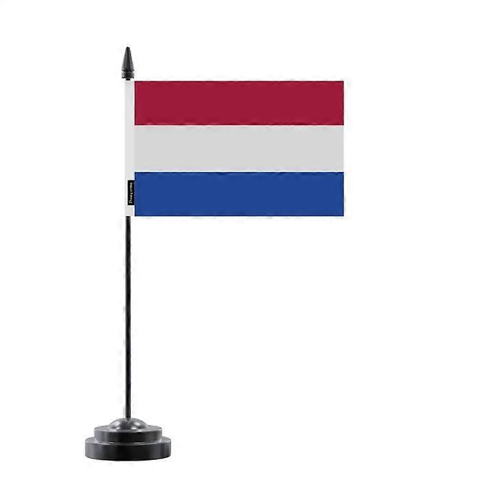 Table Flag - Netherlands - 14 x 21 cm - Polyester - Plastic Pole - Double-Sided Print