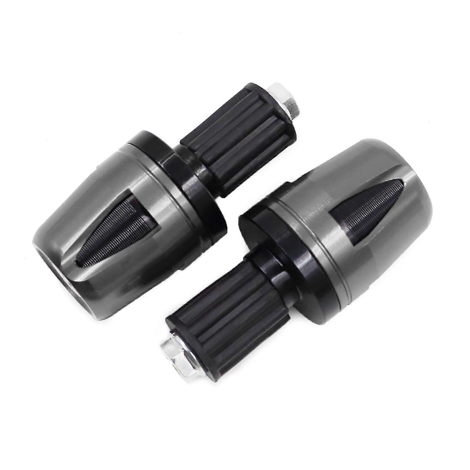 Bar End Plugs Aluminum Bicycle Handlebar End Plugs Expanding Locking Bar Caps Handlebar Grip for Motorcycle titanium color