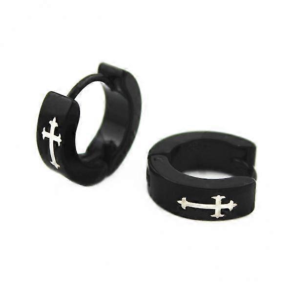 2xFashion Men Pattern Hoop Small Huggie Earrings