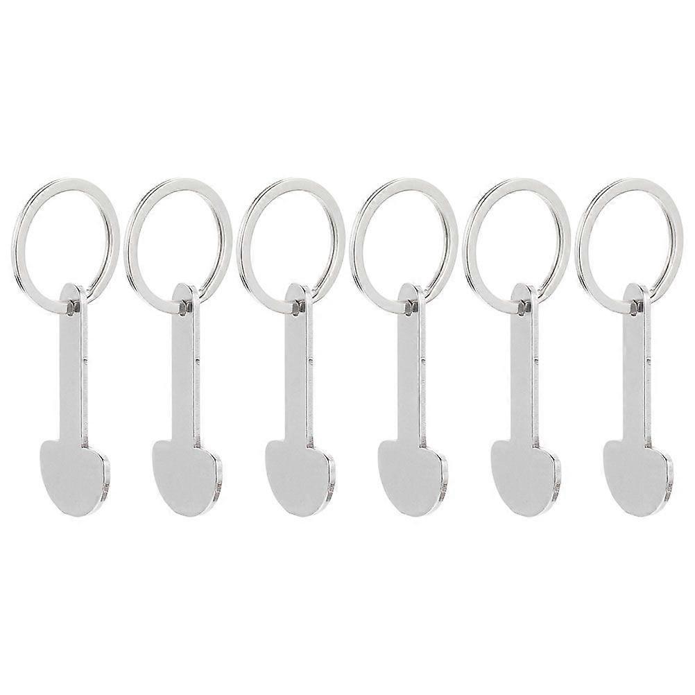 6pcs Trolley Tokens Key Ring Metal Small Tokens Shopping Cart Tokens Portable Cart Tokens