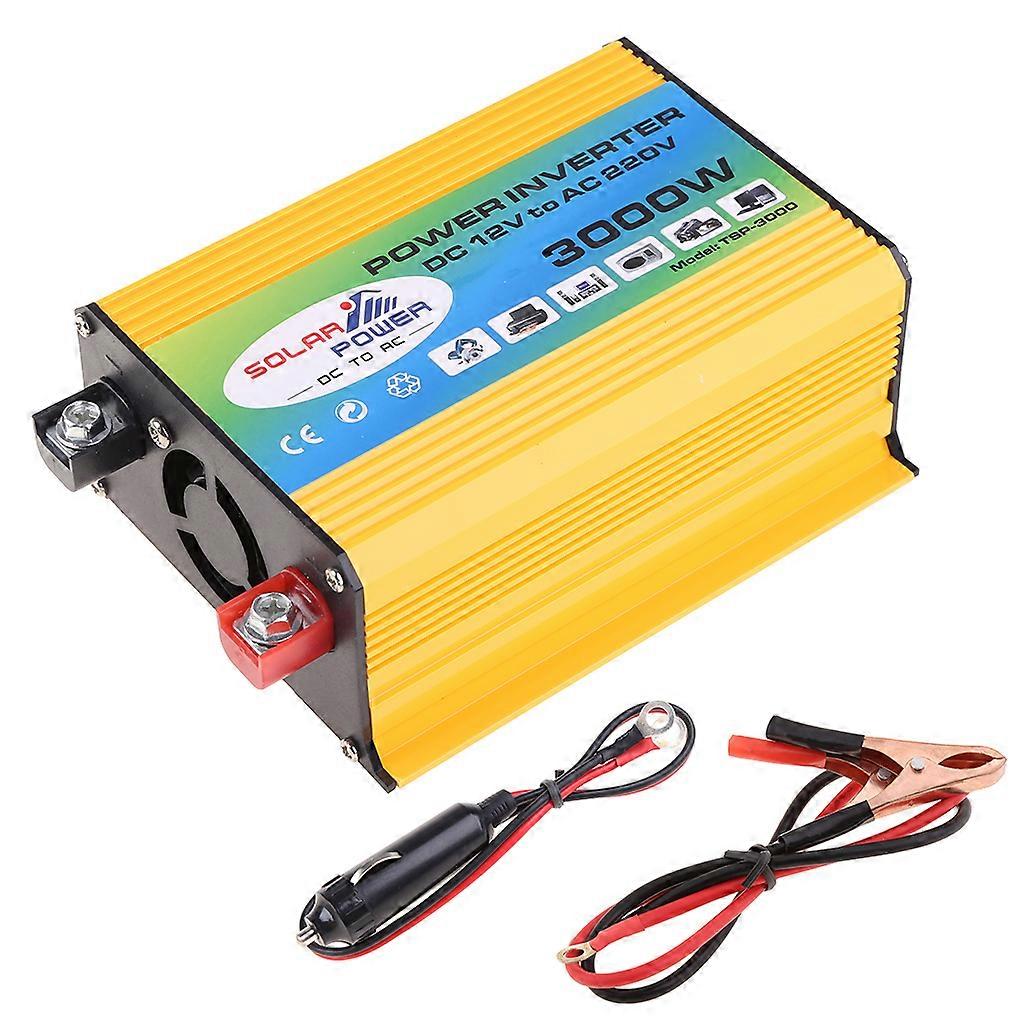 DC 12v to 110V/220V 3000W Car Power Inverter LED Dual USB Fast Charging Voltage Capacity Transformer Converter Multicolor