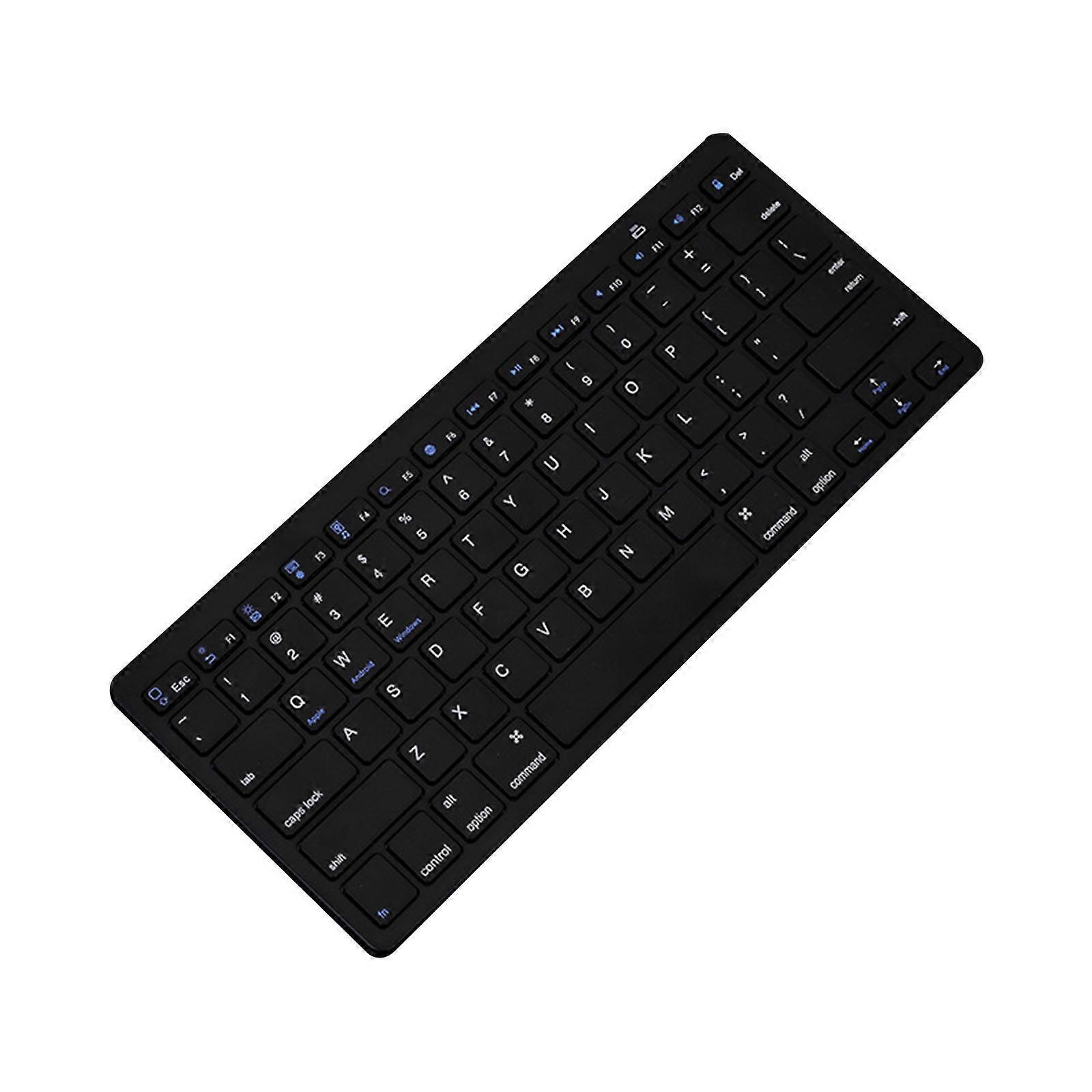 Ultra-Slim Blue tooth Keyboard Portable Mini Wireless Keyboard Battery Powered Easy Operation Keyboard for Computer  Black