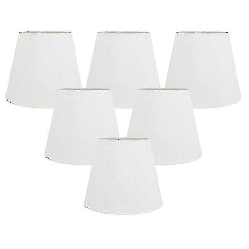 6 白い生地クリップオン シャンデリア ランプ シェード E14 ウォール ライト用