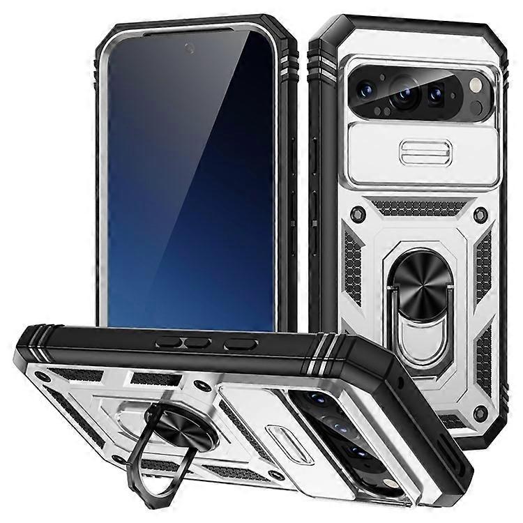 Compatible For Google Pixel 9 Pro XL Case Slide Lens Cover Kickstand TPU+PC Phone Protector