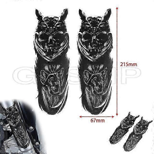 Motorcycle Front Fork Skull Decal Universal Sticker Tag Paster Compatible with Certain Brands like Harley, Honda, Yamaha, Kawasaki, Suzuki