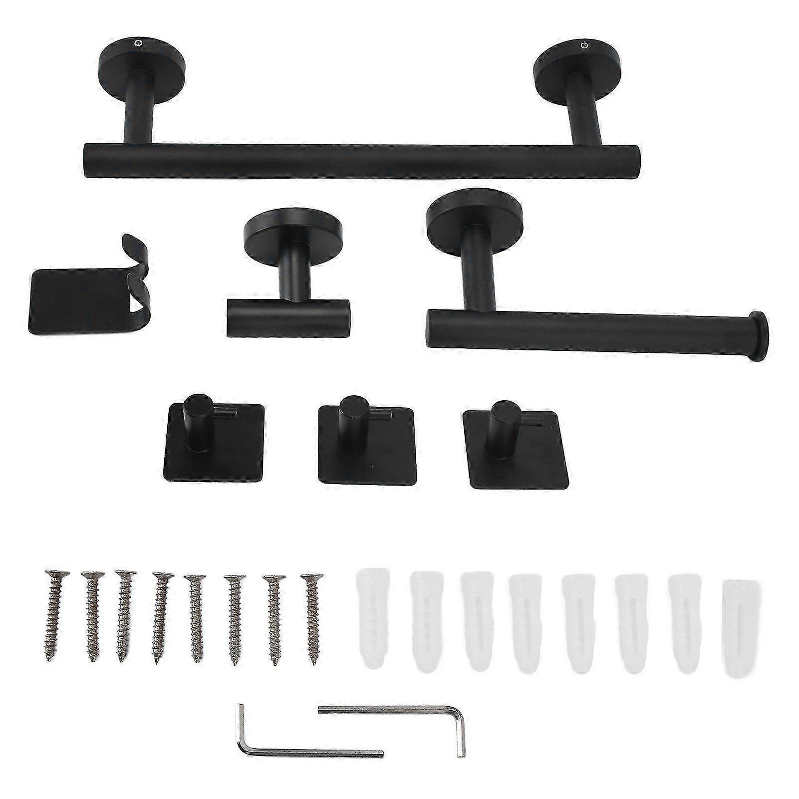 7ピースステンレス鋼タオルラックセット - バスルームキッチン寝室用の防錆