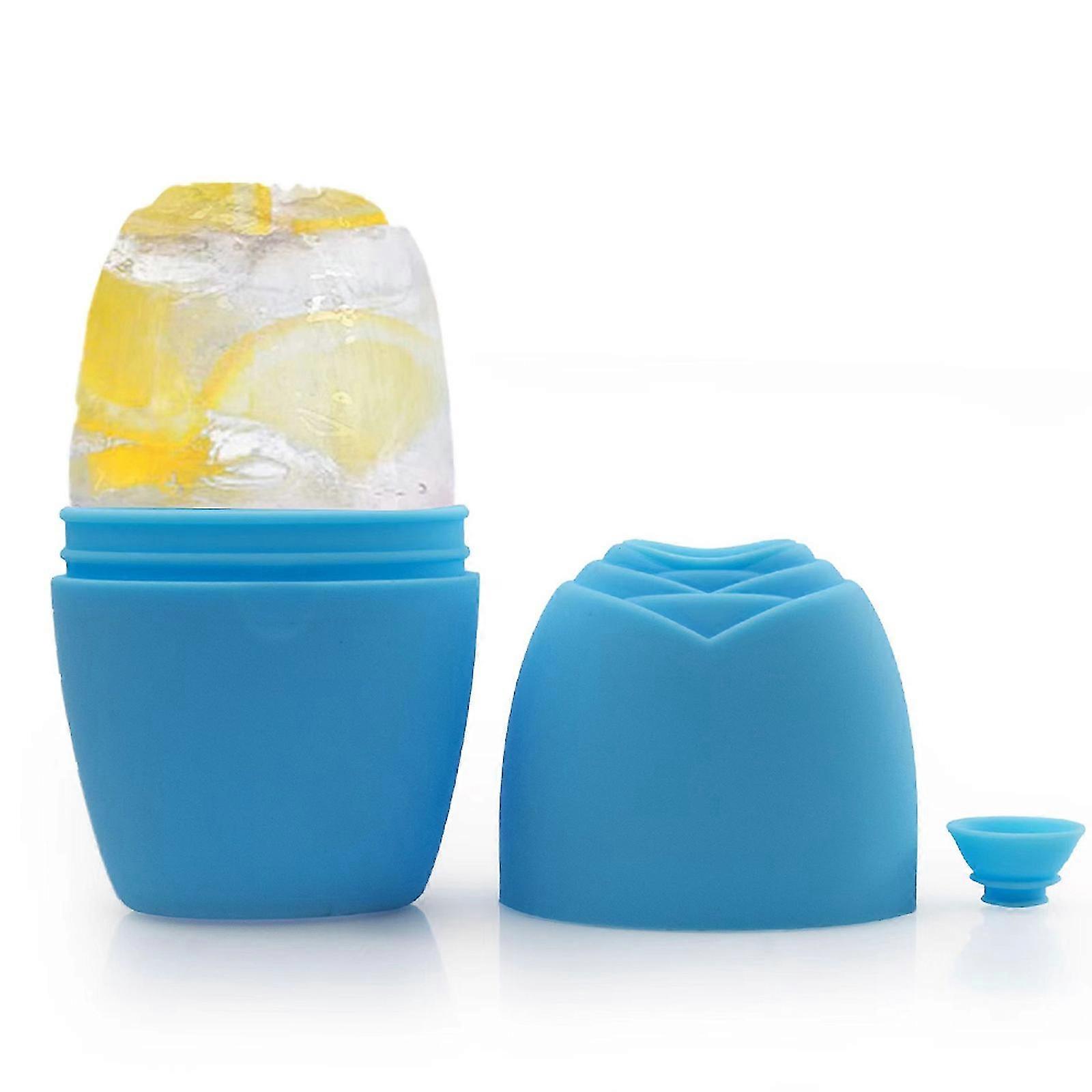 顔の目の首の冷たい療法のマッサージのための携帯用シリコーンの氷ローラー -- 青